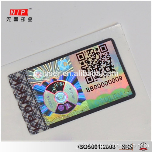 High grade UV printing Security Id card hologram stickers